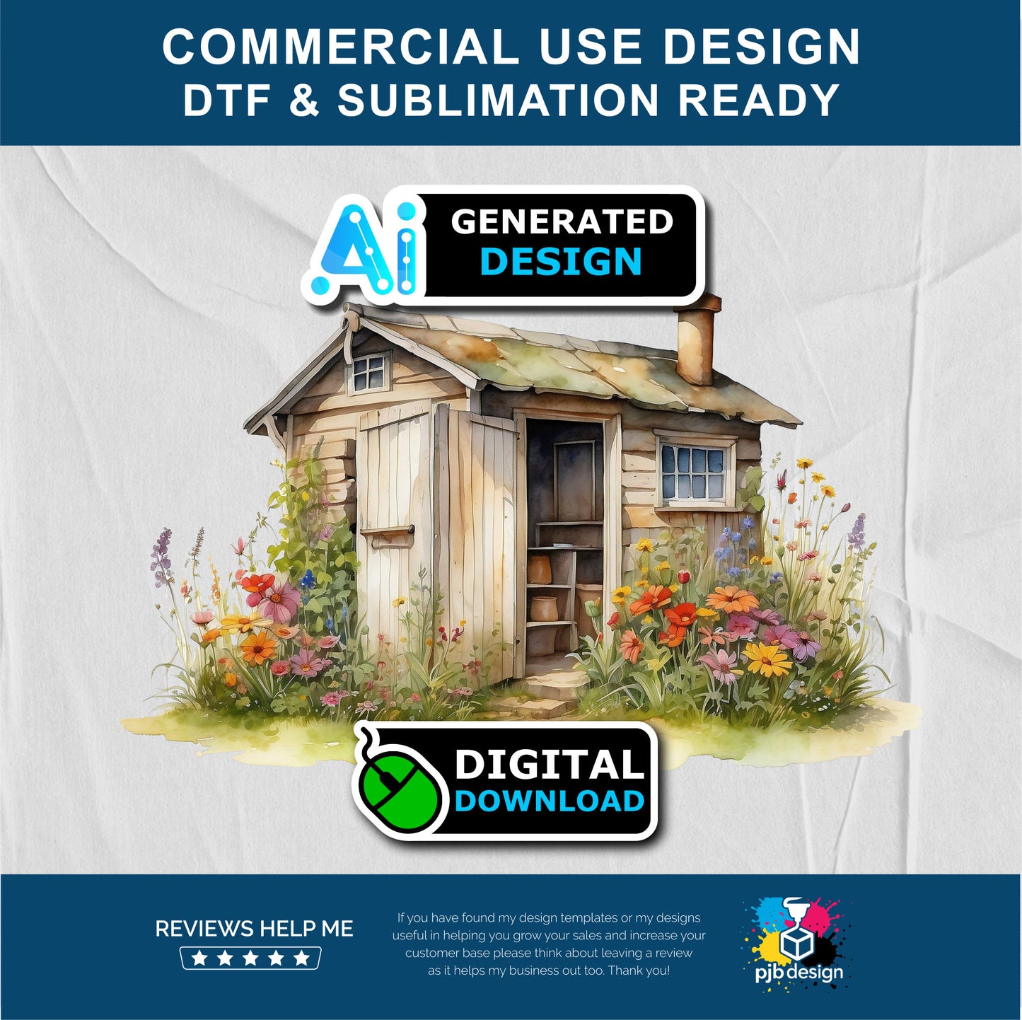 Old Garden Potting Shed with Wildflowers Themed Multiuse Design Edited Ai Generated Art 1