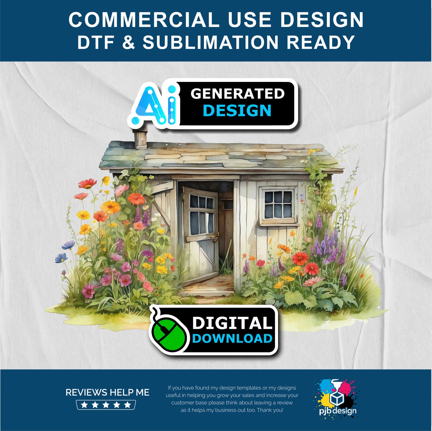 Old Garden Potting Shed with Wildflowers Themed Multiuse Design Edited Ai Generated Art 2