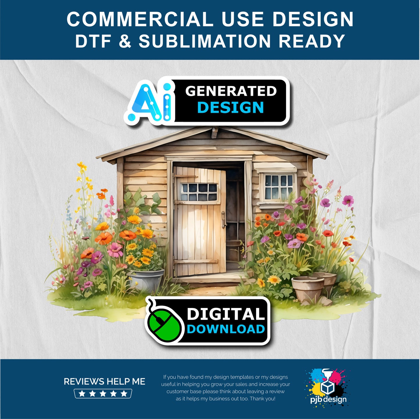 Old Garden Potting Shed with Wildflowers Themed Multiuse Design Edited Ai Generated Art 7