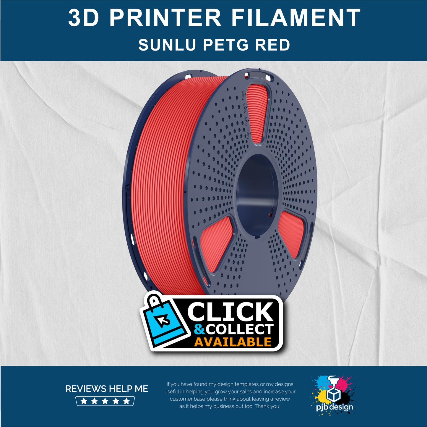 Sunlu HS PETG Red - 3D Printer Filament - In Stock Click & Collect