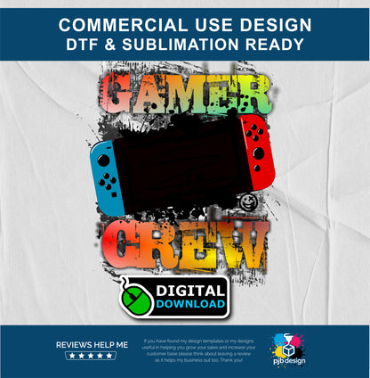 Switch Teenage Gamer Grungy Splash Style Multiuse Design - Transparent PNG