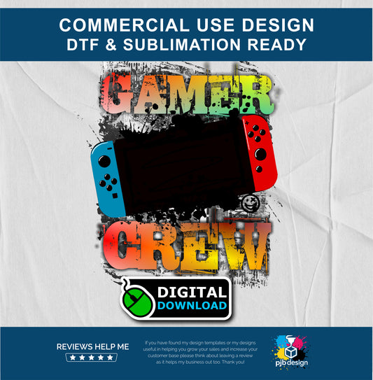 Switch Teenage Gamer Grungy Splash Style Multiuse Design - Transparent PNG