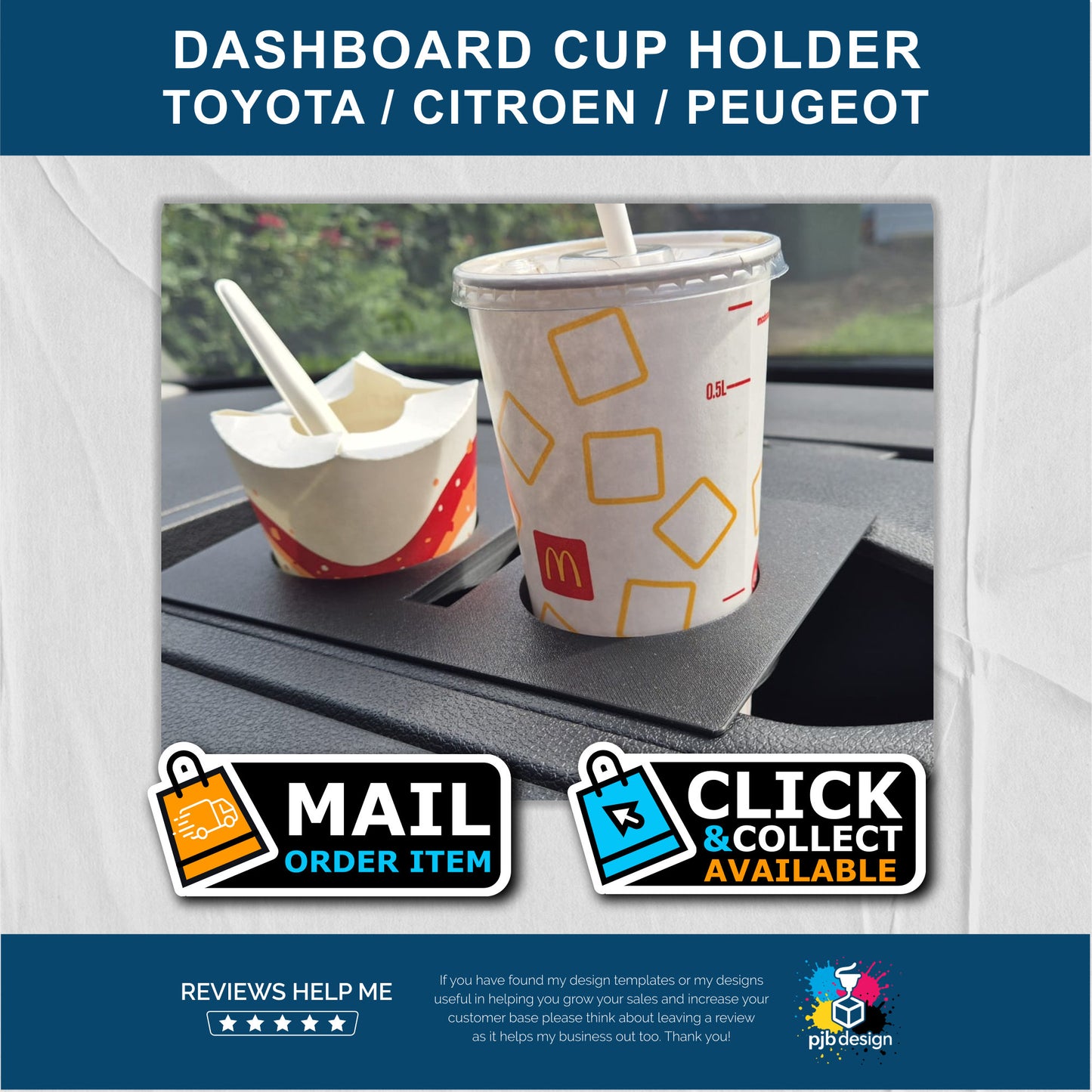 Cup Holder for Toyota Proace Verso, Citroen Dispatch, Peugoet Expert, Fiat Scudo & Vauxhall Vivaro