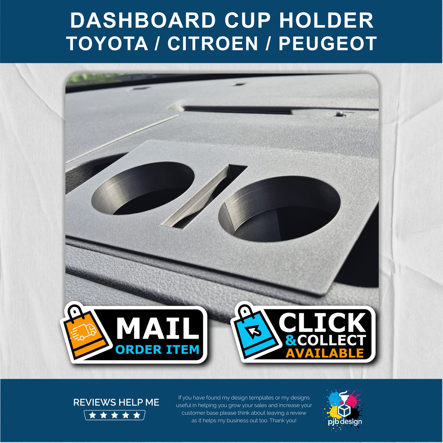 Cup Holder for Toyota Proace Verso, Citroen Dispatch, Peugoet Expert, Fiat Scudo & Vauxhall Vivaro