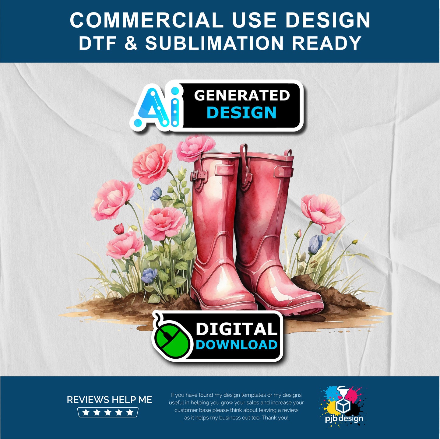 Red Wellies with Wild Flowers Gardening Multiuse Design Edited Ai Generated Art  1
