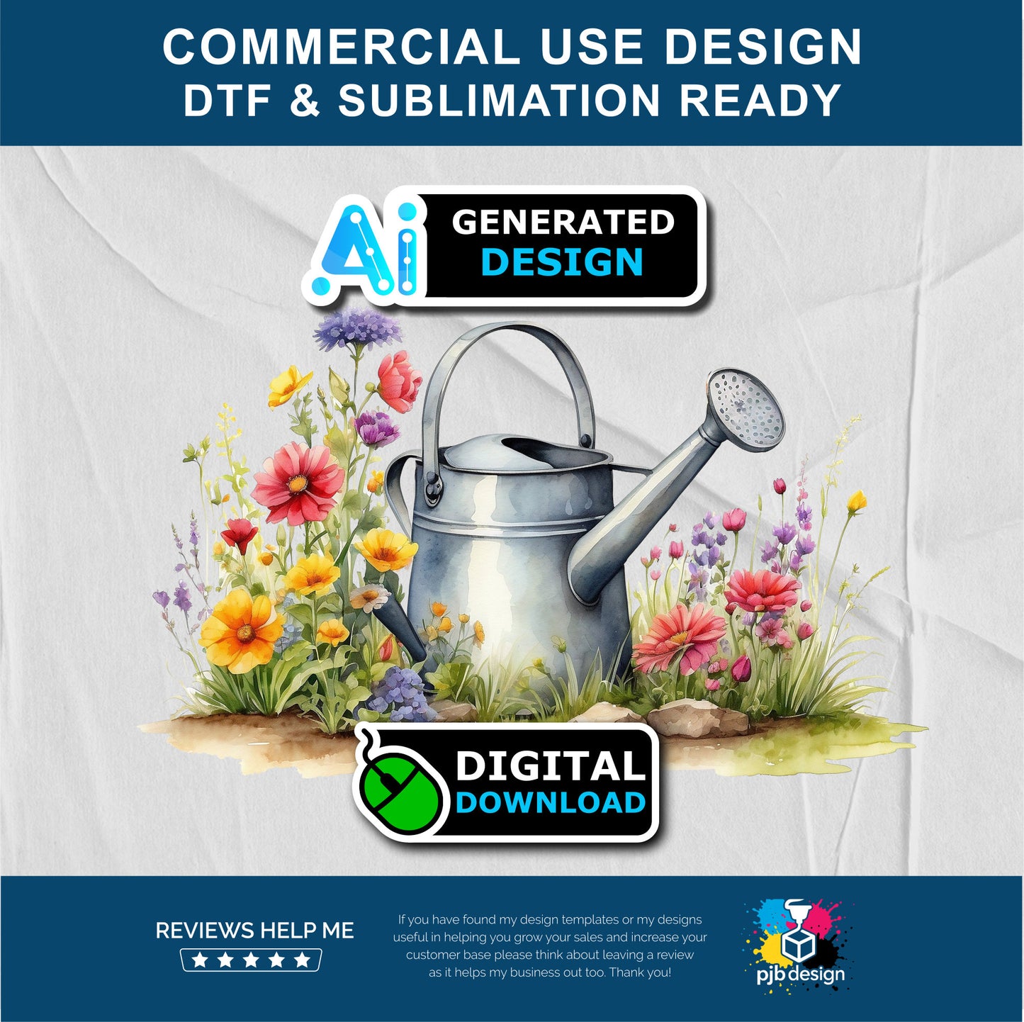 Old Watering Can with Wildflowers Themed Multiuse Design Edited Ai Generated Art