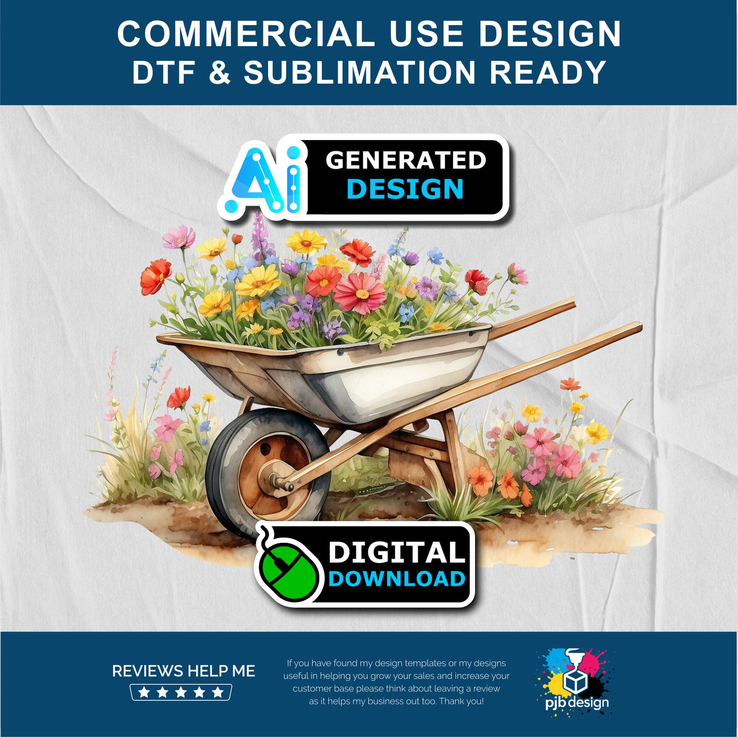 Old Wheelbarrow with Wildflowers Themed Multiuse Design Edited Ai Generated Art 1