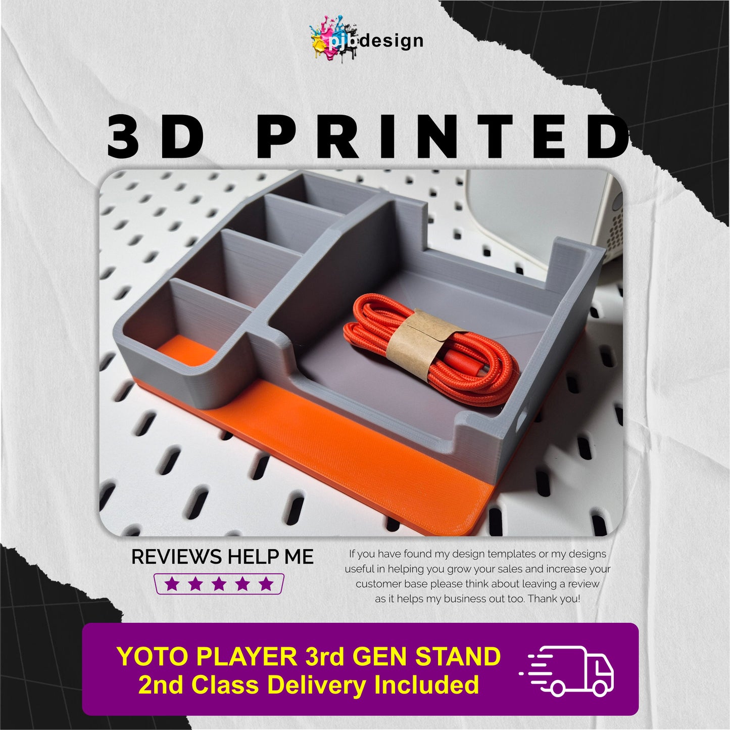 Yoto Player Stand and Story Card Storage / Single or Dual Colour Options - 3D Printed