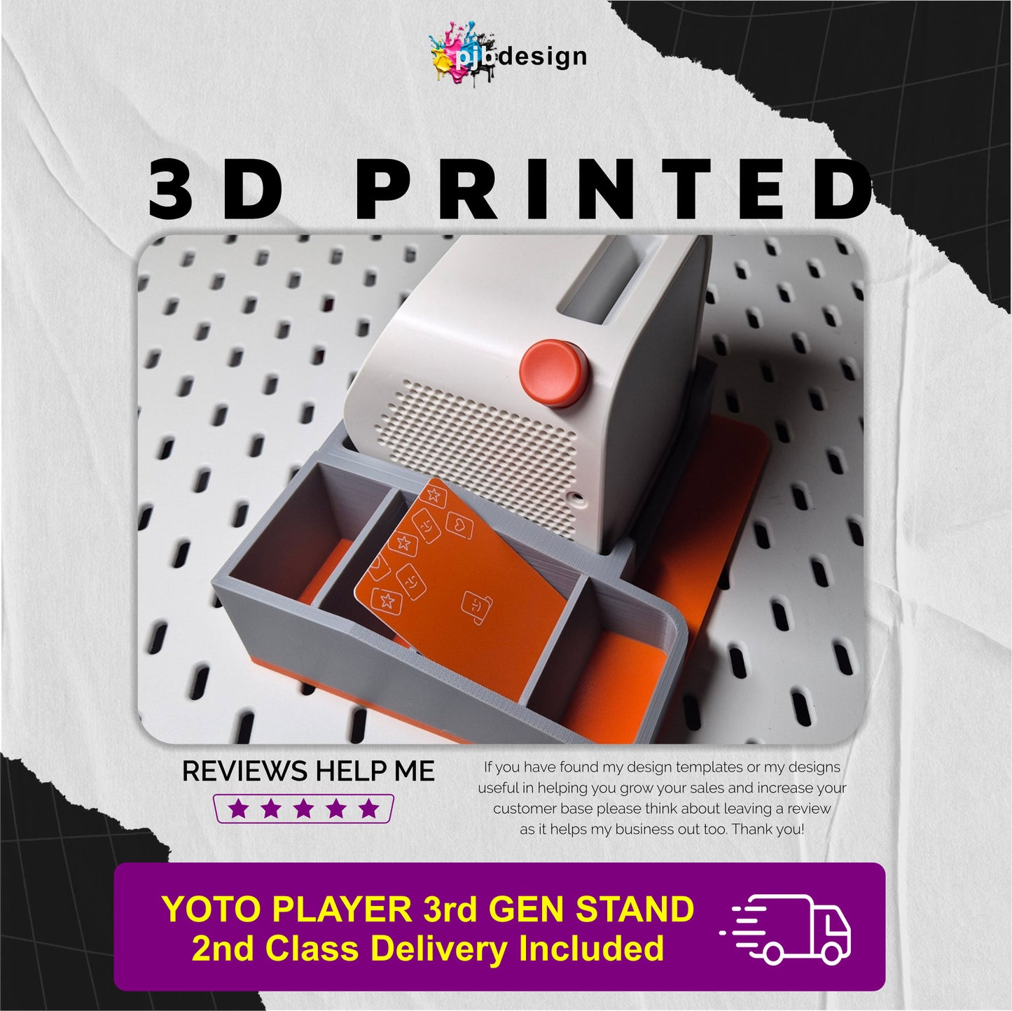 Yoto Player Stand and Story Card Storage / Single or Dual Colour Options - 3D Printed