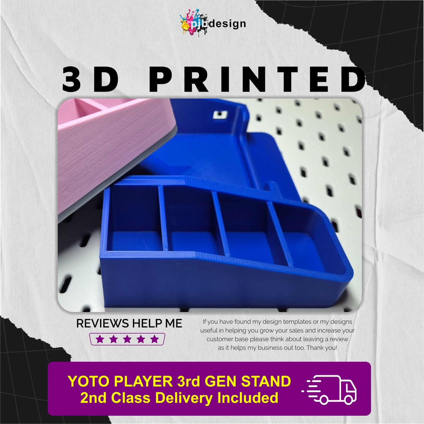 Yoto Player Stand and Story Card Storage / Single or Dual Colour Options - 3D Printed