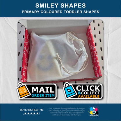 Shapes with Smiley Faces Role Play Toy - Pram Toys Toddler Play Time - Retail 3D Printed