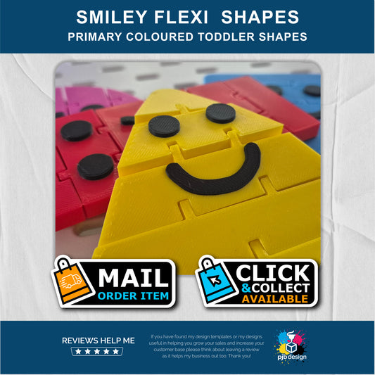 Flexible Maker Shapes with Smiley Faces Role Play Toy - Toddler Play Time - Retail 3D Printed