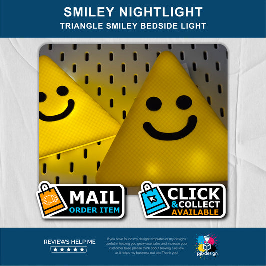 Smiley Triangle Night Light - Toddler Bedtime - Retail 3D Printed
