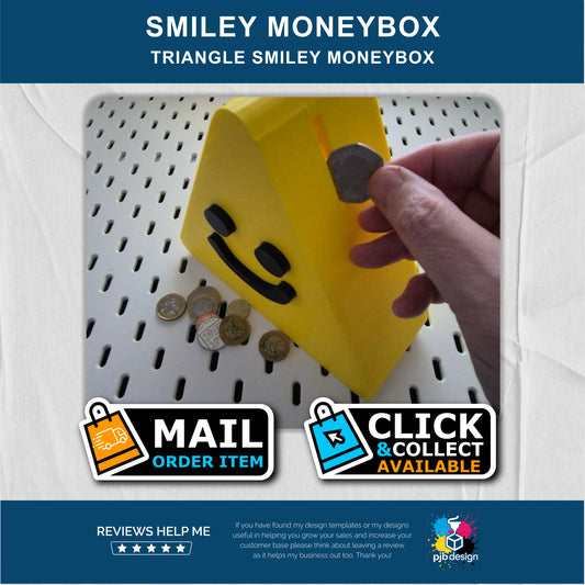 Smiley Triangle Moneybox - Childres Saving Box - Retail 3D Printed
